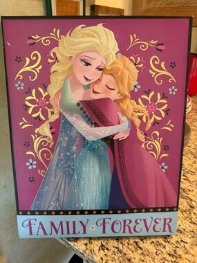 Frozen Sisters "Family Forever" Wall Art - Purple, Blue, Pink